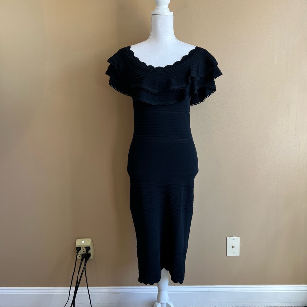 Eliza J Black Off-Shoulder Dress